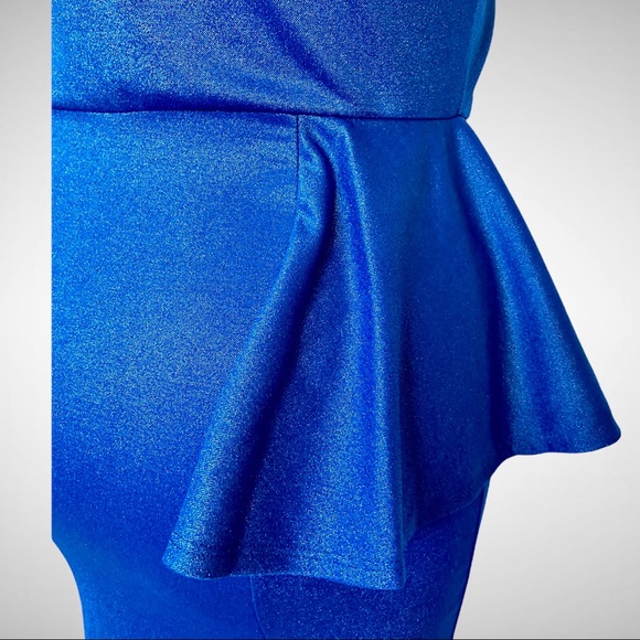 Royal Blue Peplum Short Sleeve Icon Dress 1X NWT - Picture 6 of 12